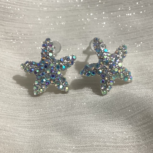 - ⭐️Sparkly Colorful Confetti Sequin Starfish Earrings - Picture 10 of 17